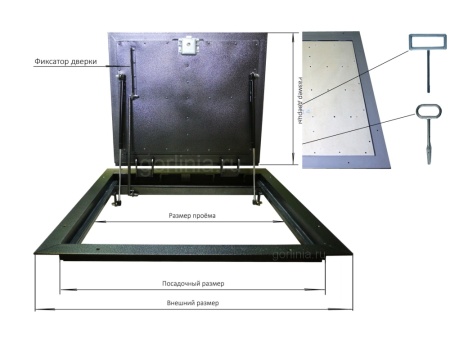 Напольный люк Стелс-У 1000*1000 уголок утепленный образец